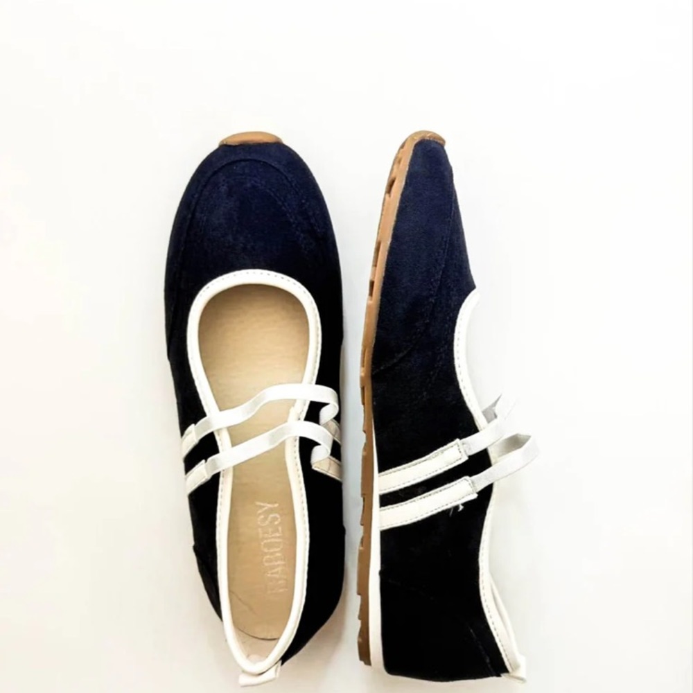 Women’s Black & White Mary Jane Sneaker Flats - Picture 4 of 5